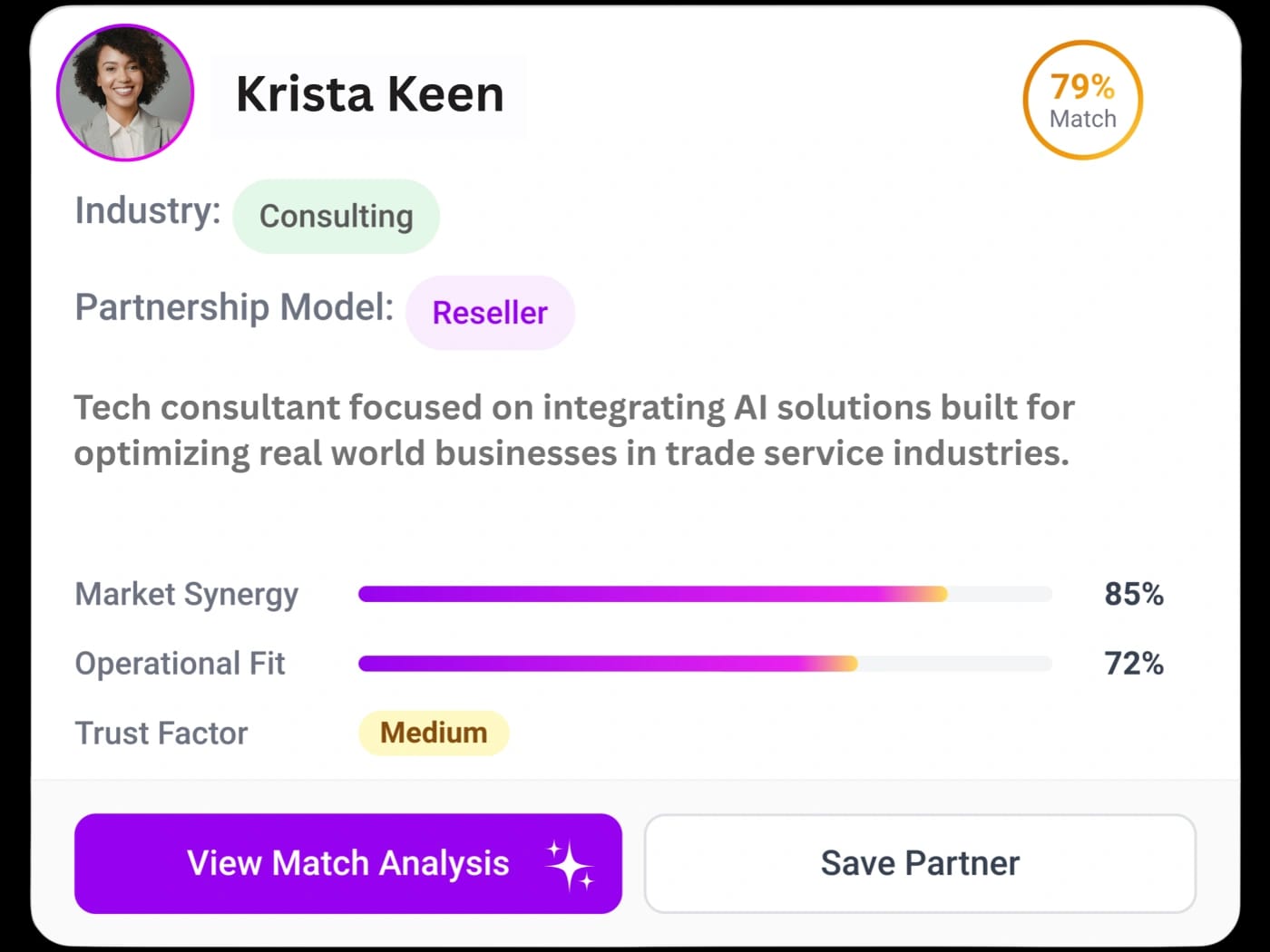 Partner directory product mockup