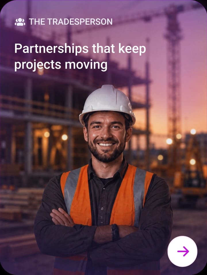 Varmodel tradesperson partnership card